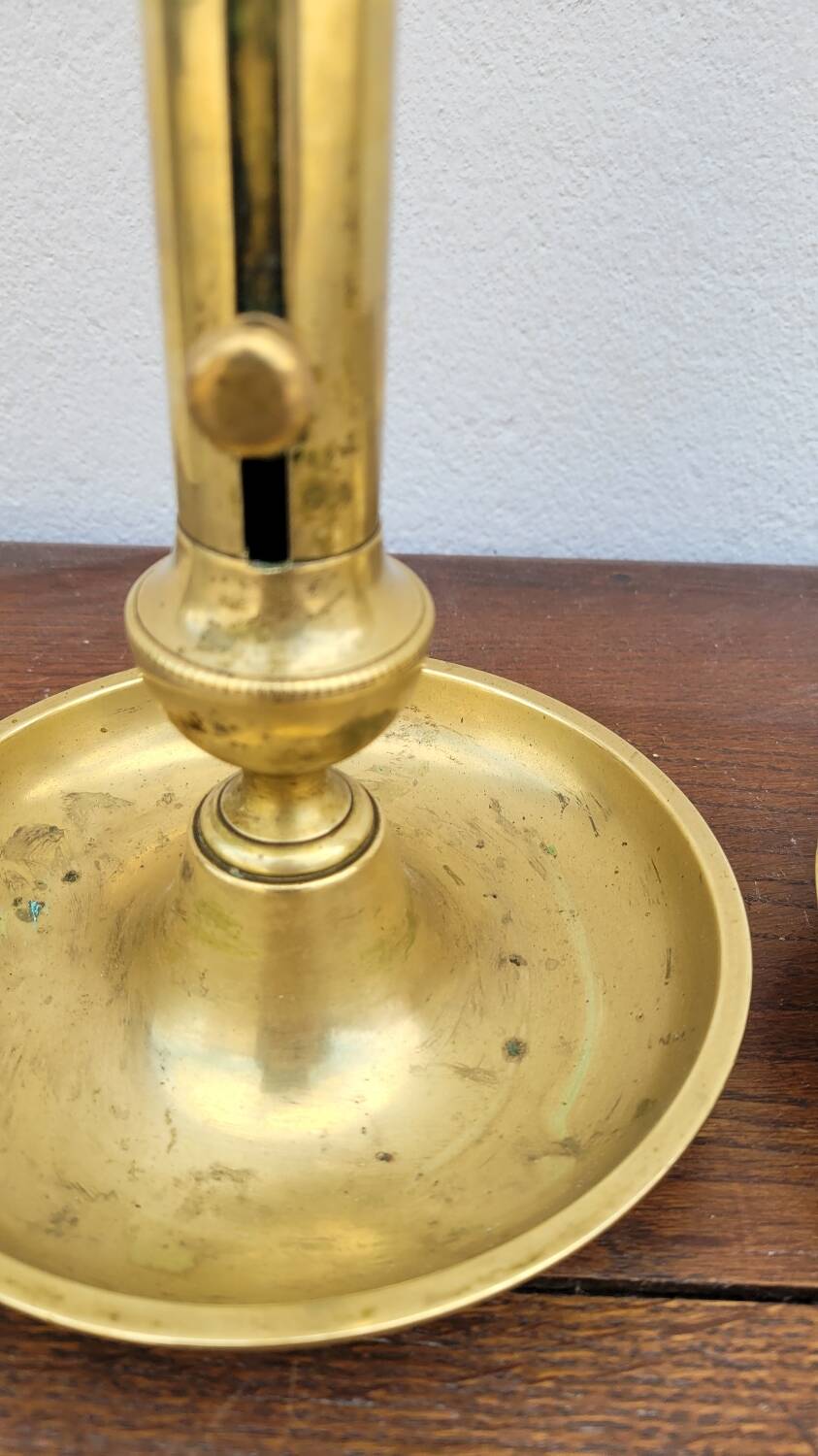 Pair of Louis Philippe candlesticks in brass 1900s