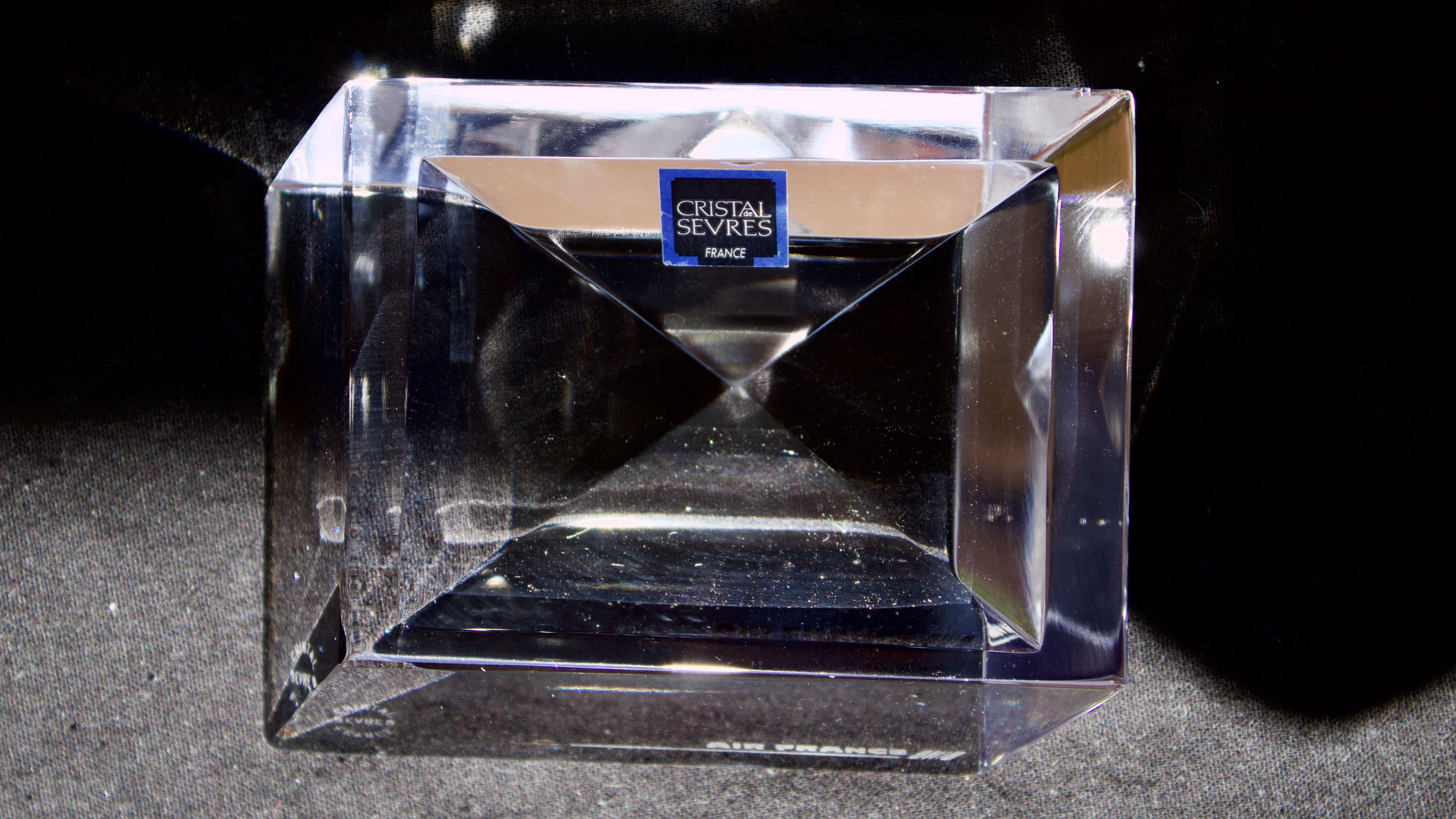 Ancient sevre crystal ashtray Air France 1970