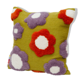 Handmade wool cushion cover purple flower 45 x 45 cm