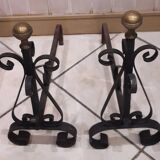 Pair of fireplace andirons