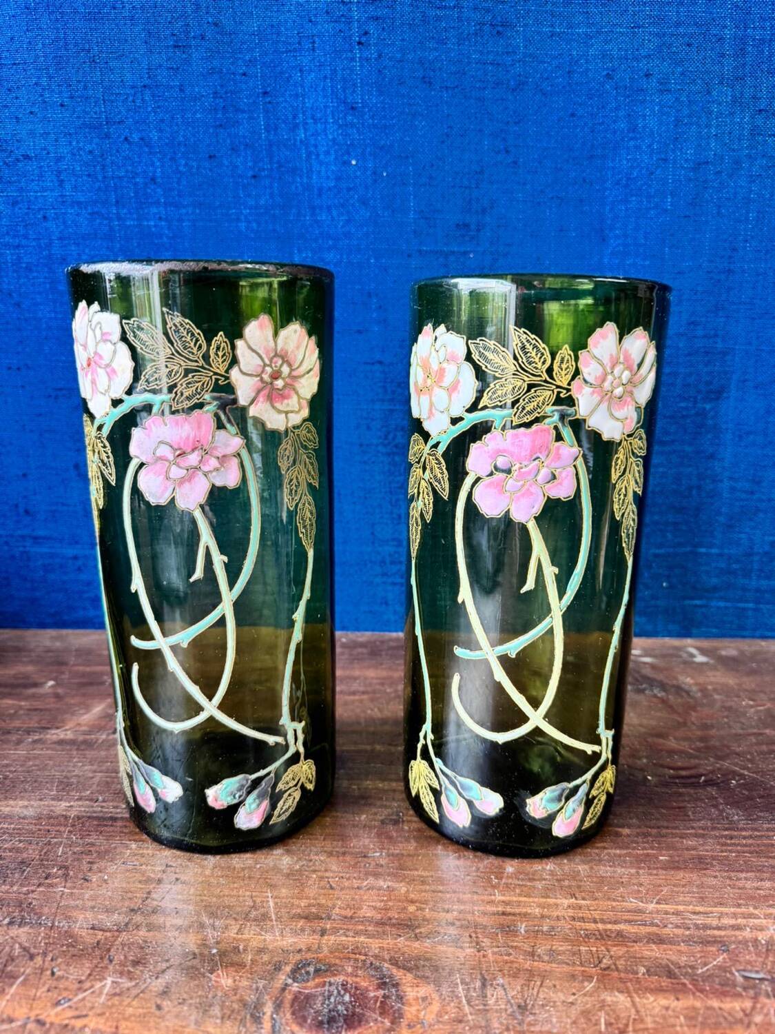 Pair of large Legras vases from the Art Nouveau period.