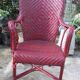 Fauteuil en rotin 1900 rouge