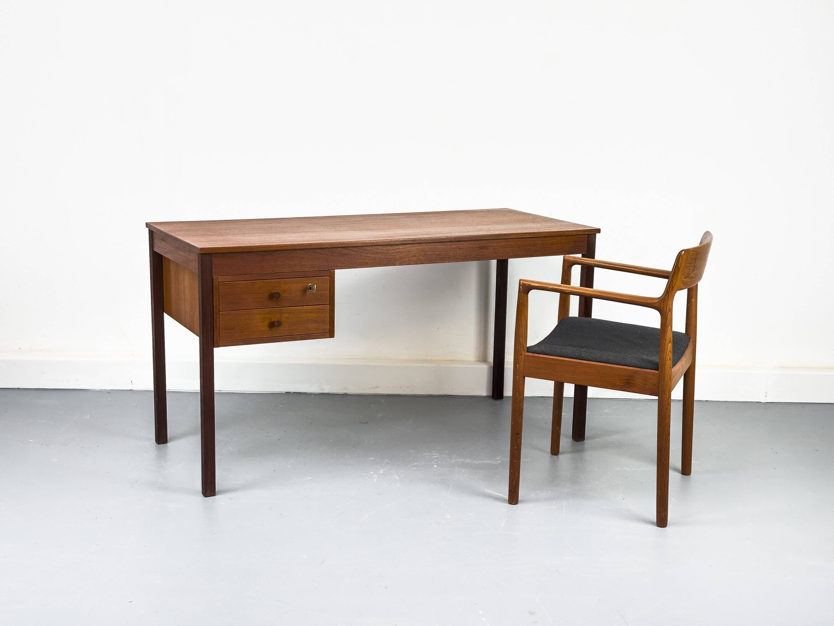 Teak desk with two drawers from Domino Møbler, 1960s