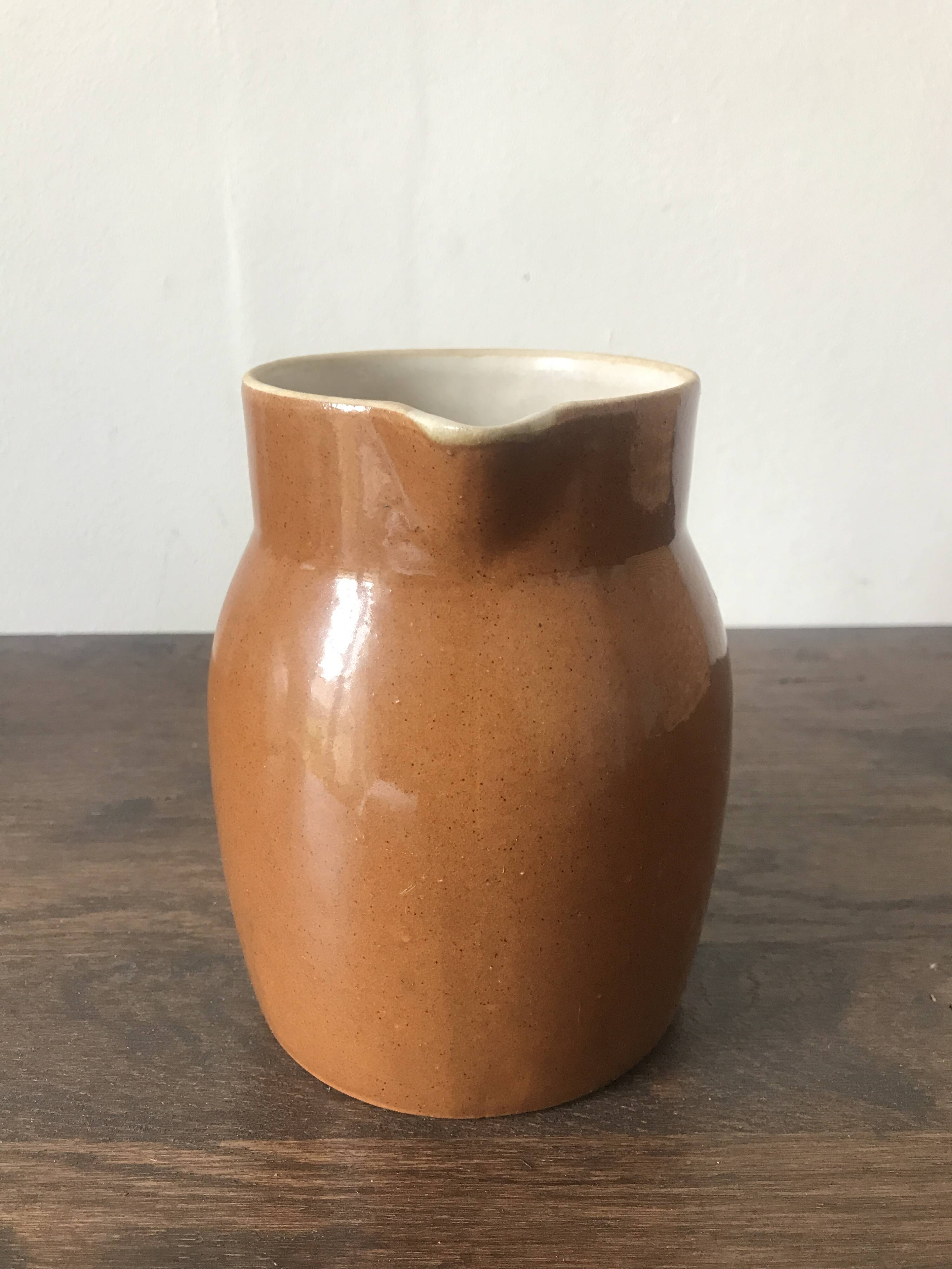 Set of 3 glazed stoneware jugs