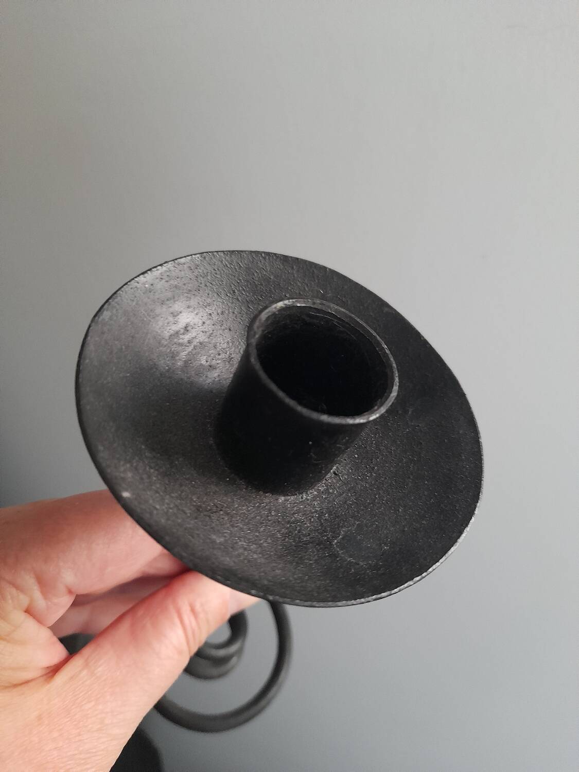 Wrought iron cobra snake candle holder