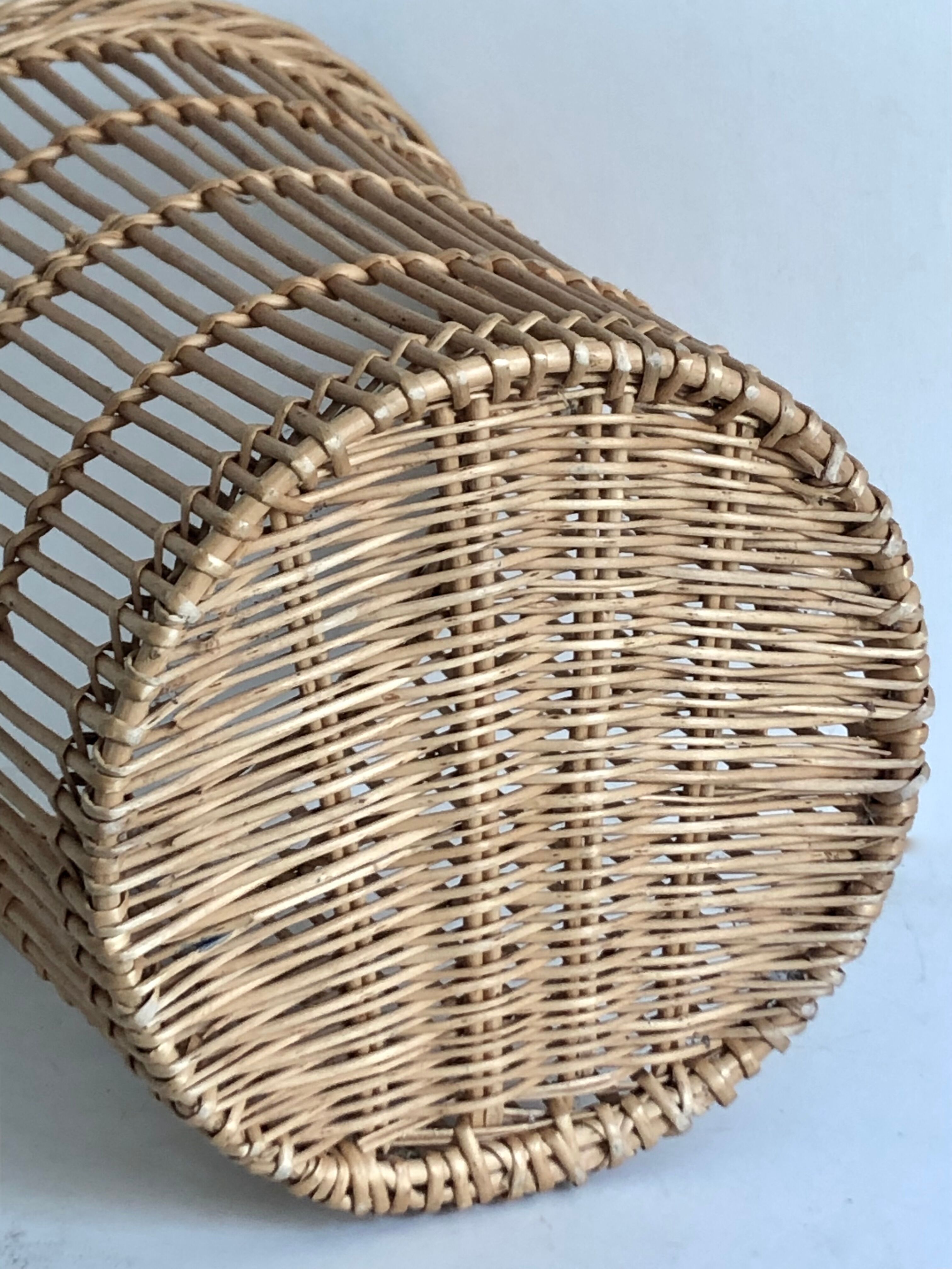 Corbeille ronde en osier tressé