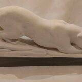 snow leopard ceramic art deco twisted gray highlight