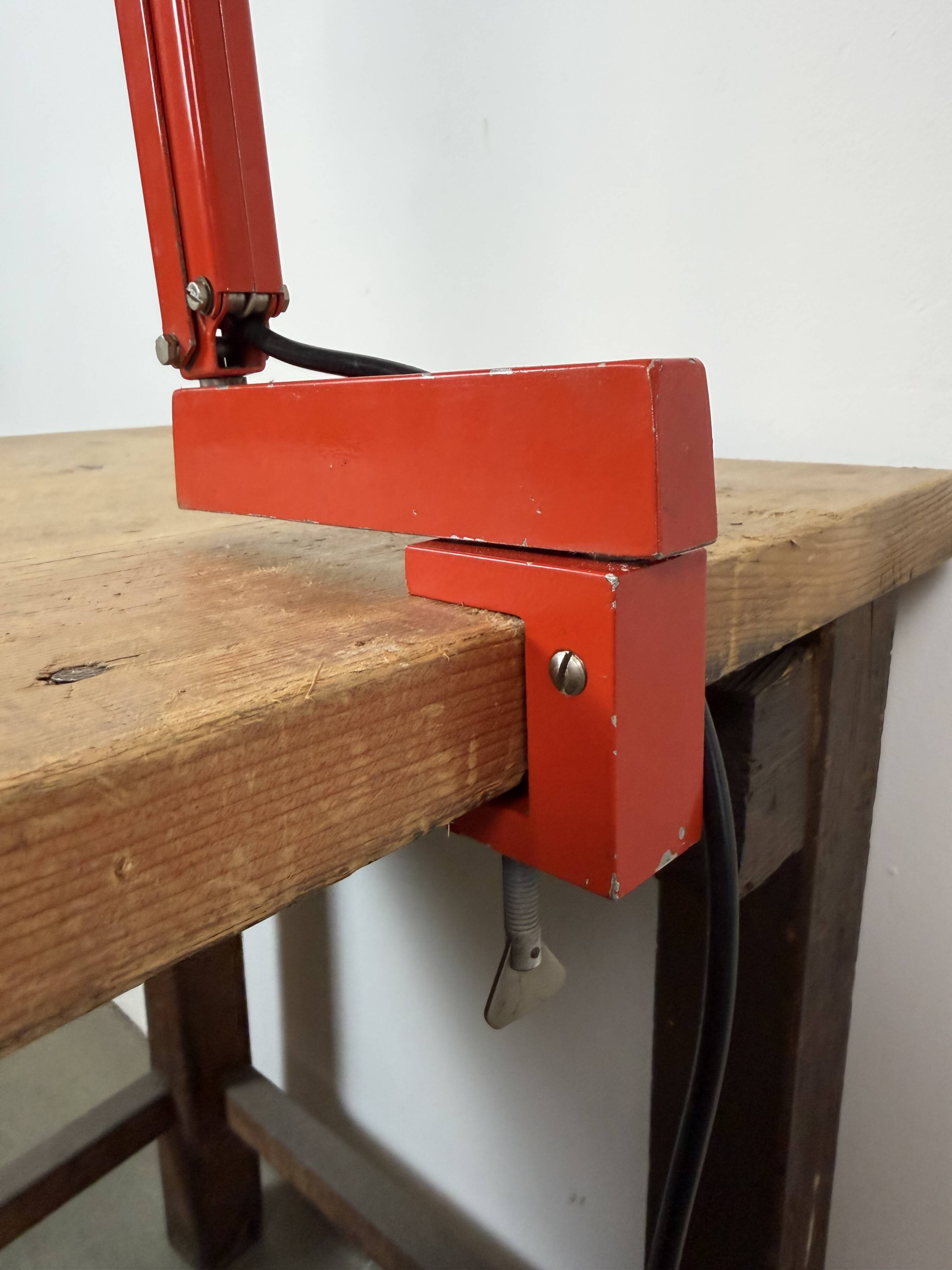 Vintage Red Adjustable Table Lamp, 1970s