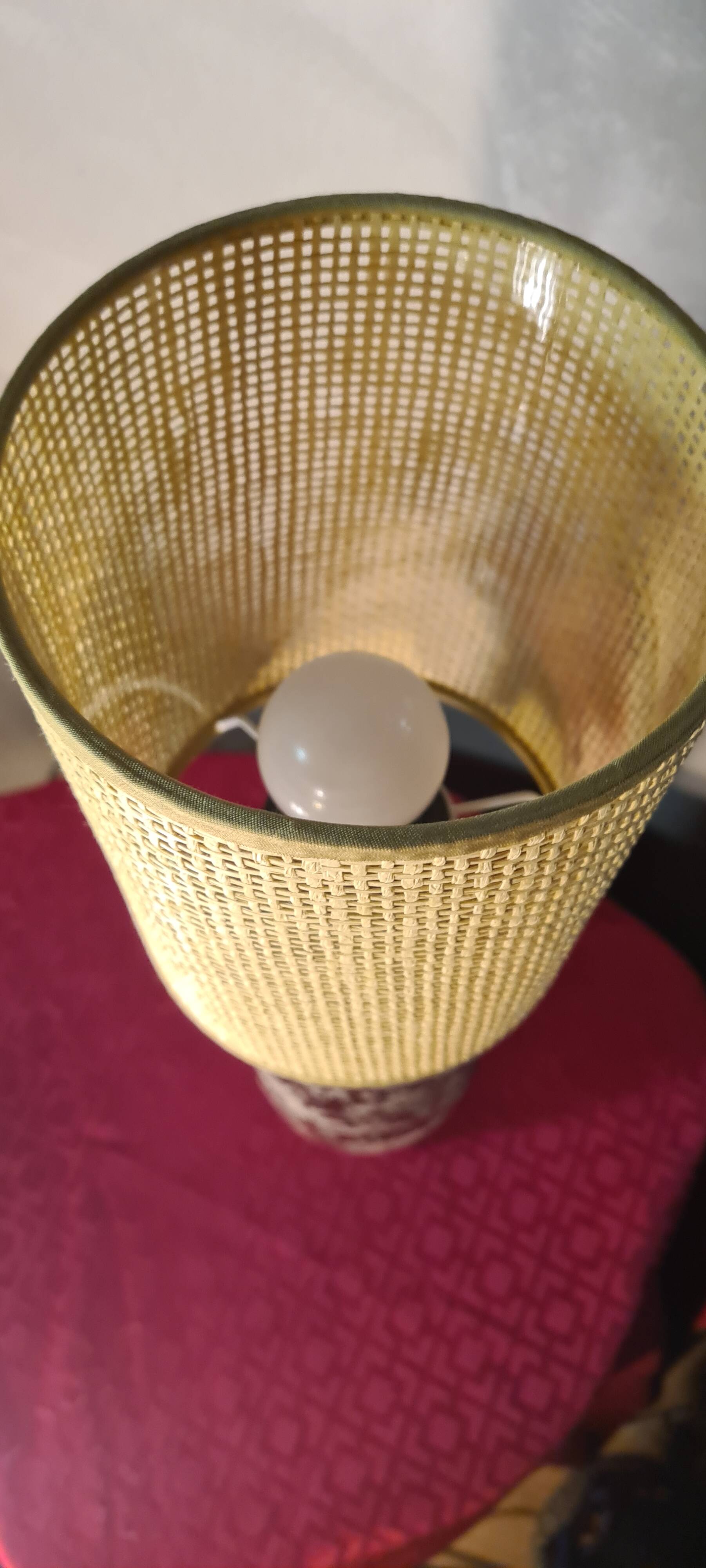 very beautiful glazed ceramic lamp 50x15 new lampshade