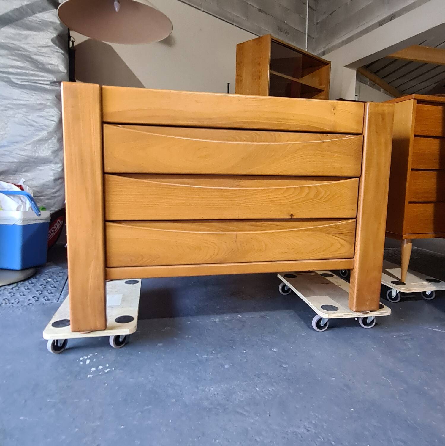 Vintage regain solid elm chest of drawers