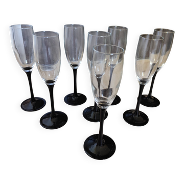 8 Flûtes à champagne Luminarc années 70