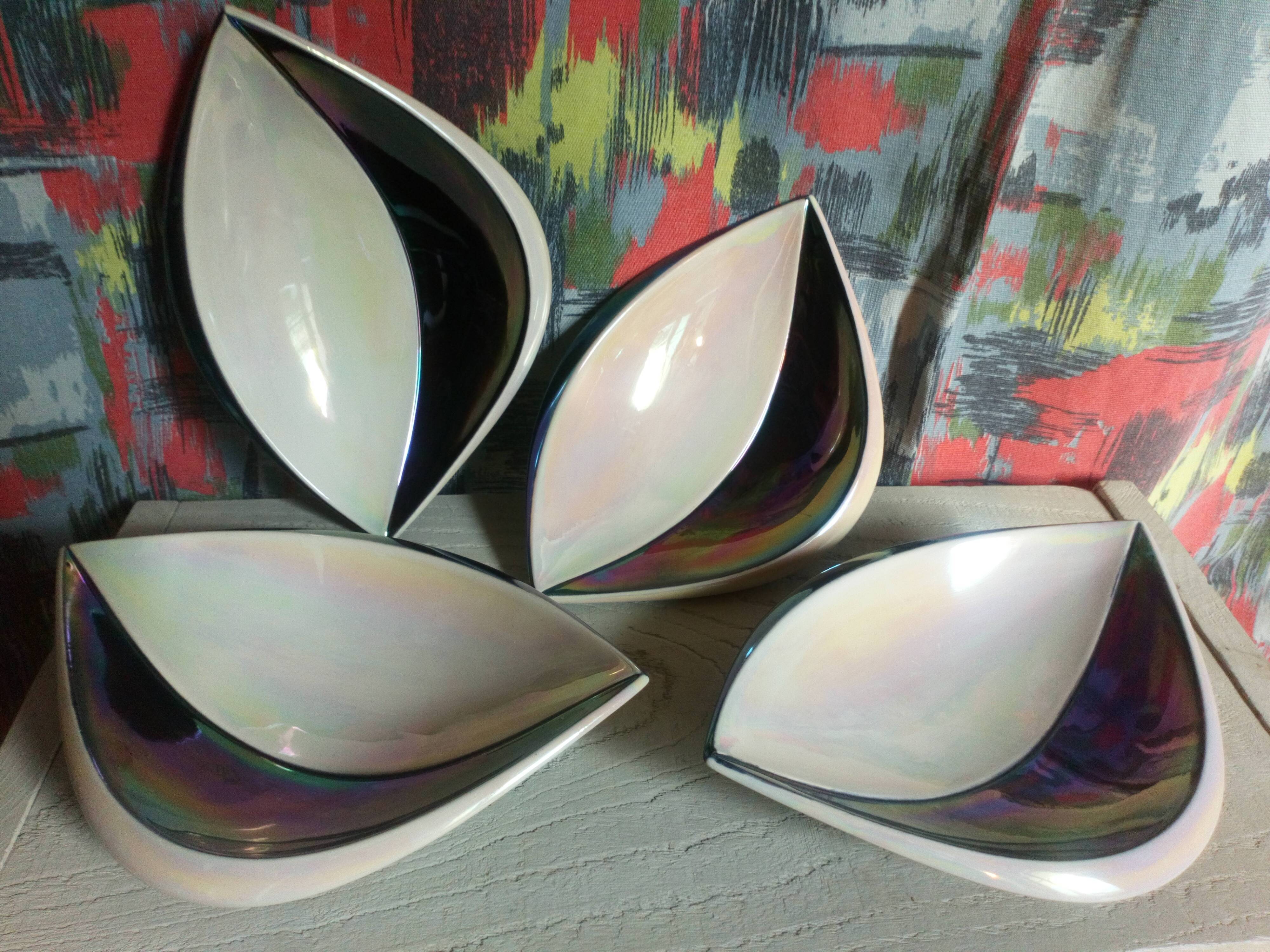 Four vintage Verceram ceramic dessert plates