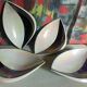 Four vintage Verceram ceramic dessert plates