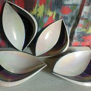 Four vintage Verceram ceramic dessert plates
