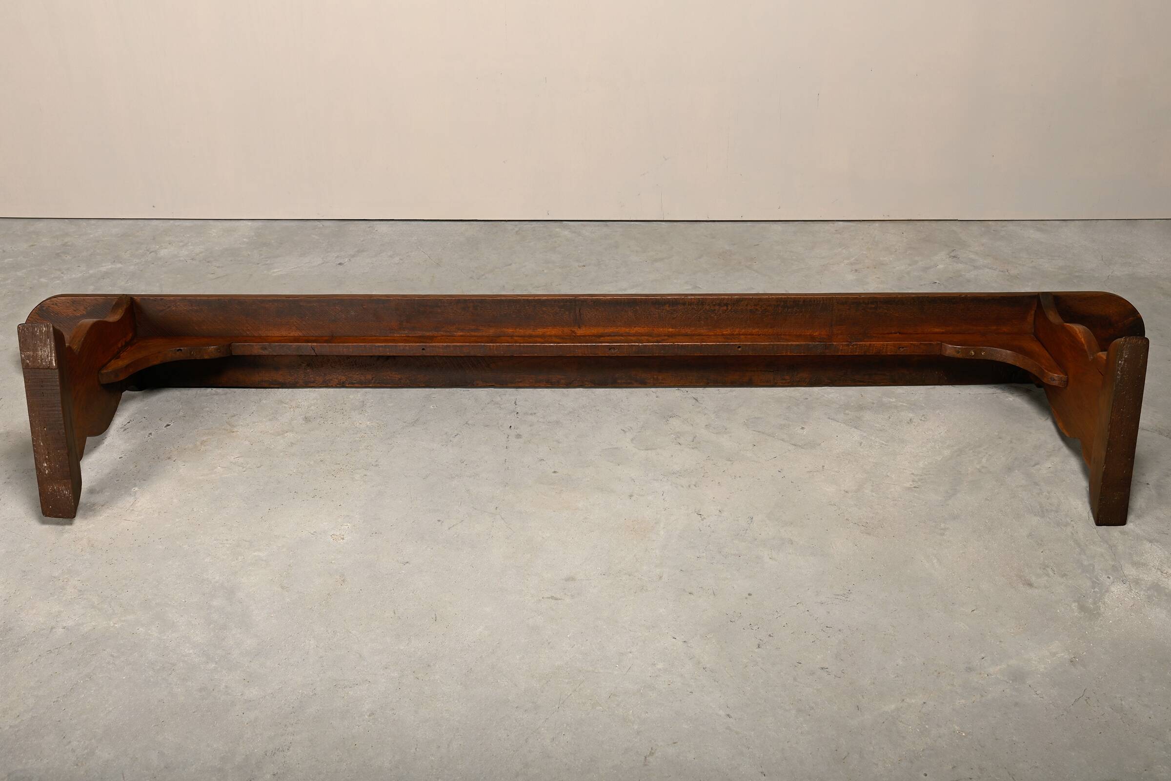 Antique, Primitive and Rustic Farm Benches in solid Oak, France 1920's