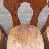 Brutalist chairs in solid oak mountain chalet decor
