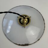 OLD INDUSTRIAL WHITE CONICAL ENAMEL SUSPENSION