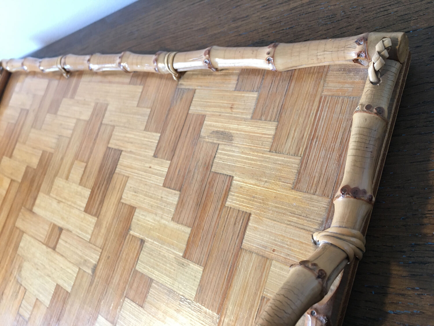 Bamboo marquetry tray