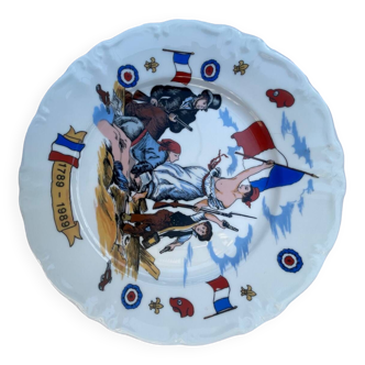 Commemorative plate revolution 1789/1989 In Limoges porcelain.