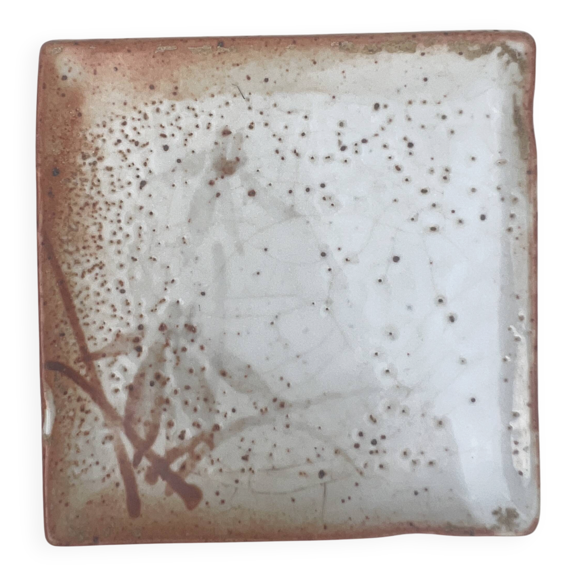 Empty pocket plate in Japanese stoneware.