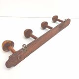 Wooden coat rack bamboo style 4 hooks mushroom shape