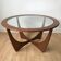 Astro coffee table in brown teak with transparent glass top - Victor Wilkins for G-Plan, 1960s