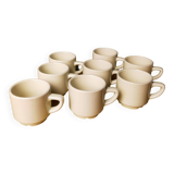 8 tasses à café de bistrot blanches Apilco