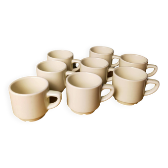 8 Apilco white bistro coffee cups