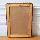 Vintage 1960s rattan mirror