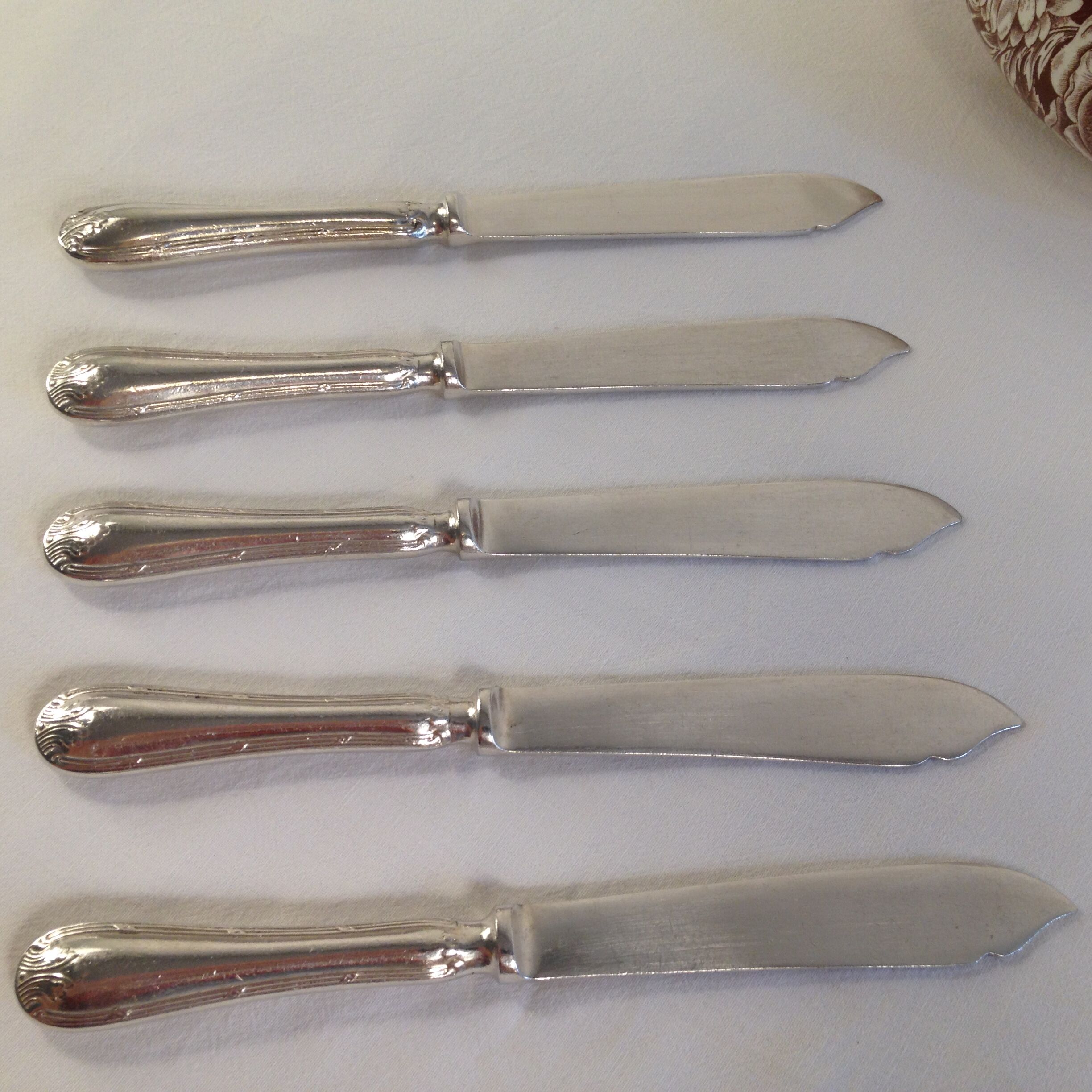 5 butter knives in silver metal Mappin & Webb