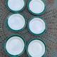 6 flat plates in white earthenware and green edging Digoin Sarreguemines vintage