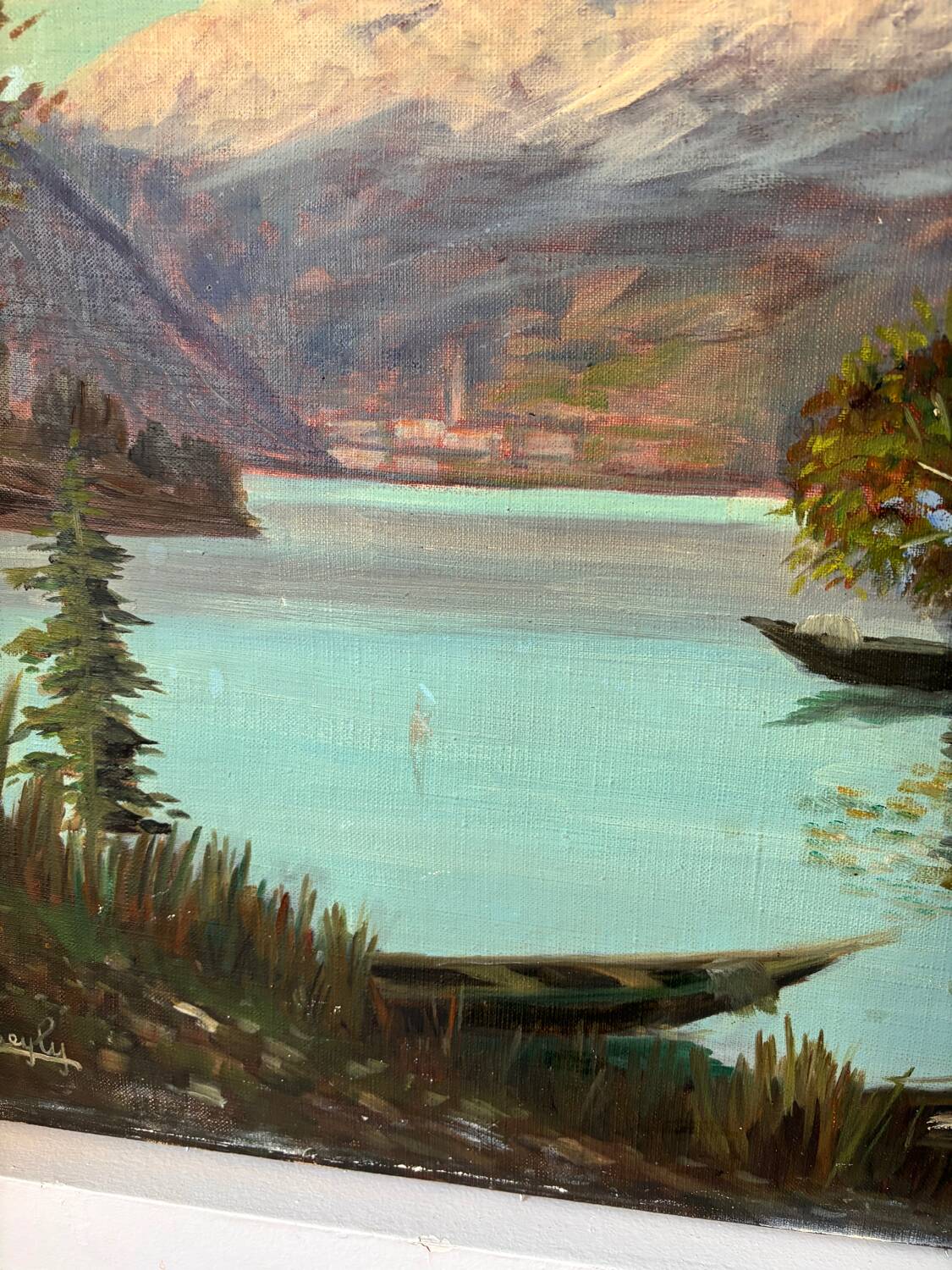 Large oil on canvas from the 20th century signed J. Beyly.