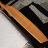 Scandinavian wooden armchair and fabric