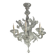 Venetian chandelier in colorless Murano glass, 6 light arms, circa 1940