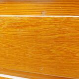 Vintage wooden chest of drawers, white braid