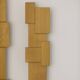 Pair of handcrafted modernist solid oak wall lights, circa 1980