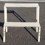 Stepladder white steel latté