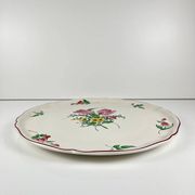 Plat à gâteau KG Lunéville, modèle "Réverbère", motif tulipe