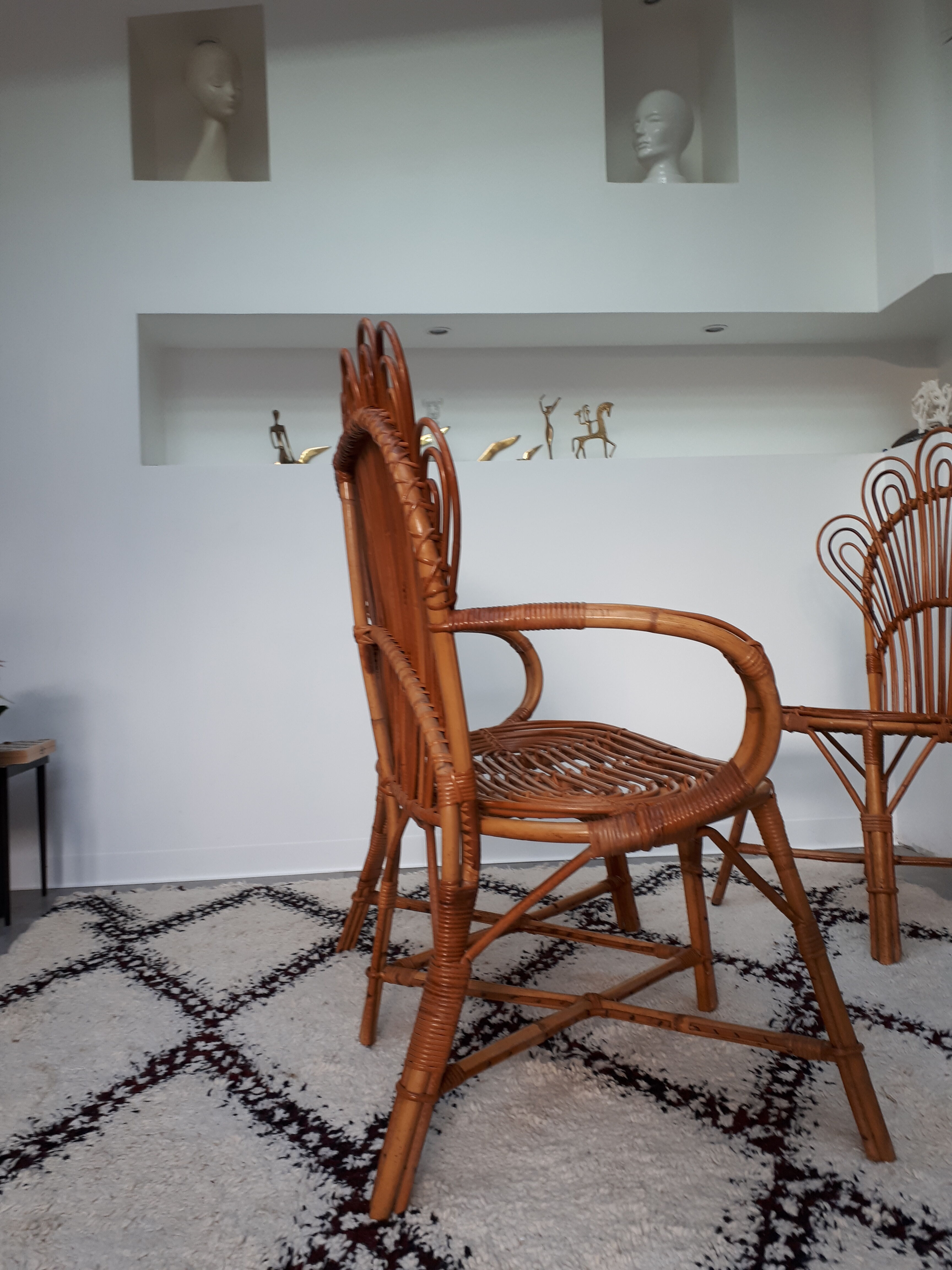 Rattan bench from the 1960s