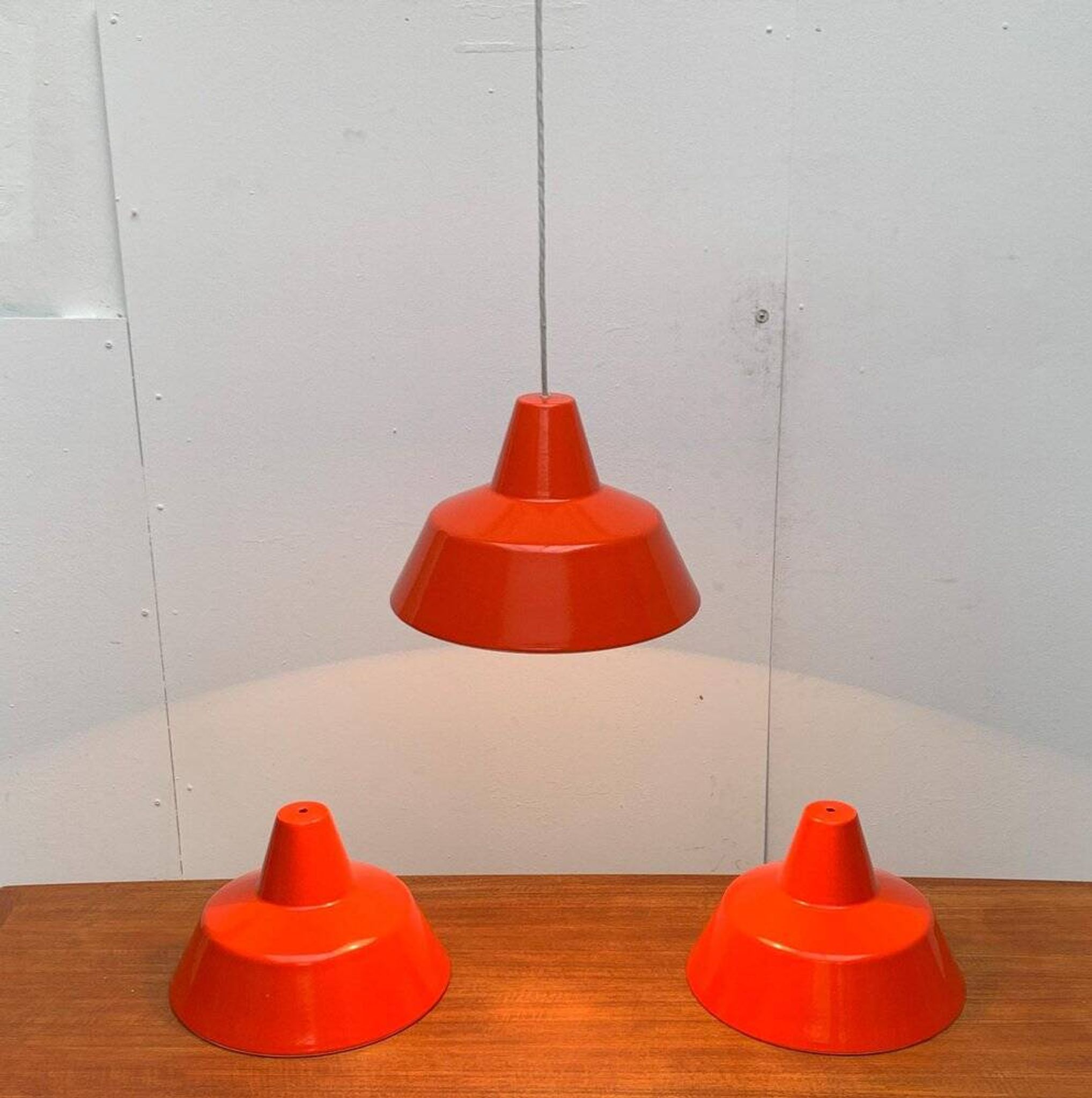 Mid-Century Danish Suspensions Emaille Amateur by Louis Poulsen, 1960s, set of 3
