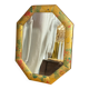 Miroir biseauté, de forme octogonale, en bois