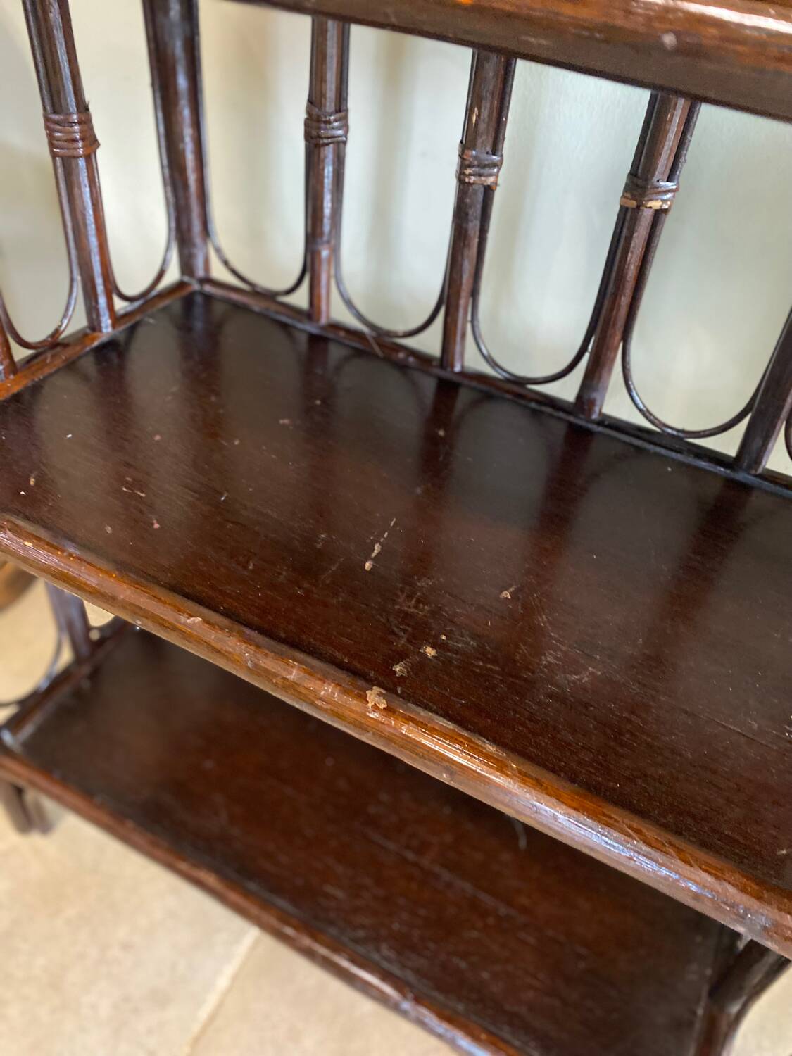 Vintage rattan shelf