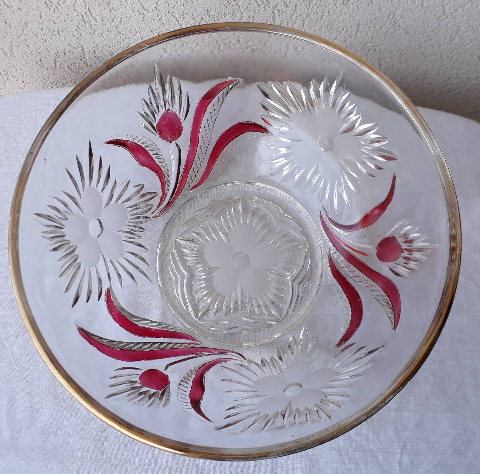 Glass or crystal salad bowl