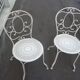 Pair of old wrought iron garden chairs