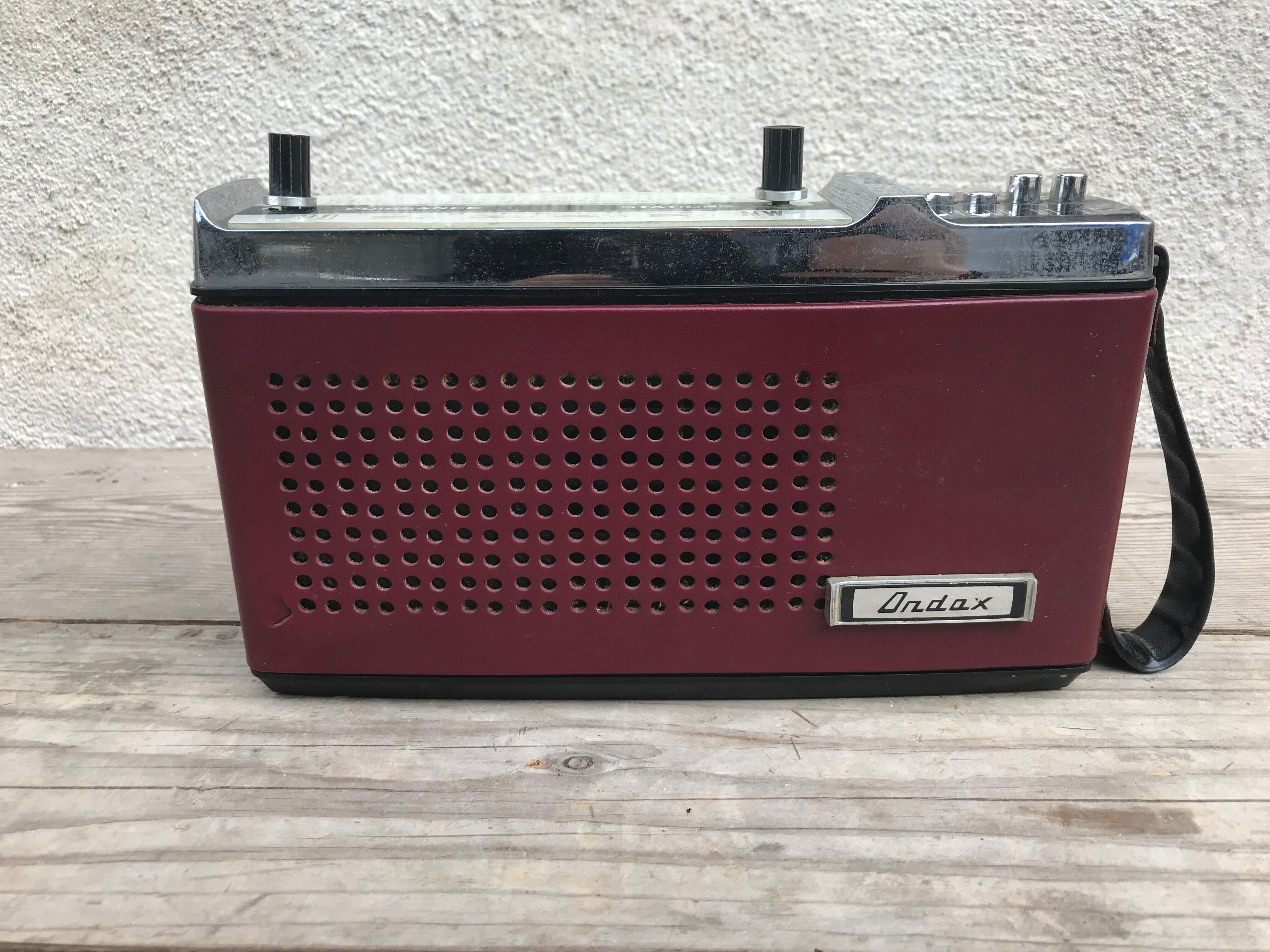 Former radio portable ondax blue leather red