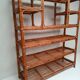 Bookcase shelf in bamboo and vintage rattan