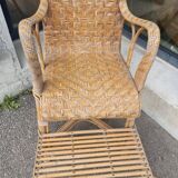 Ancien fauteuil rotin vintage chaise
