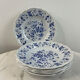 Set of 6 deep plates Salins Royal France with blue floral decoration.