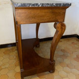 Walnut console and marble restoration tray