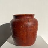 Brutalist ochre terracotta pot